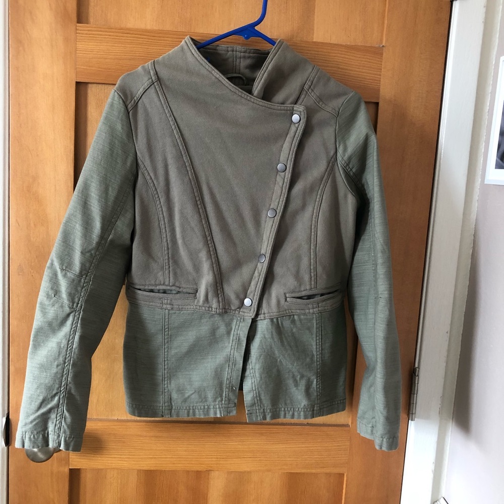 Asymmetrical Closure Mixed-Media Jacket-Medium
